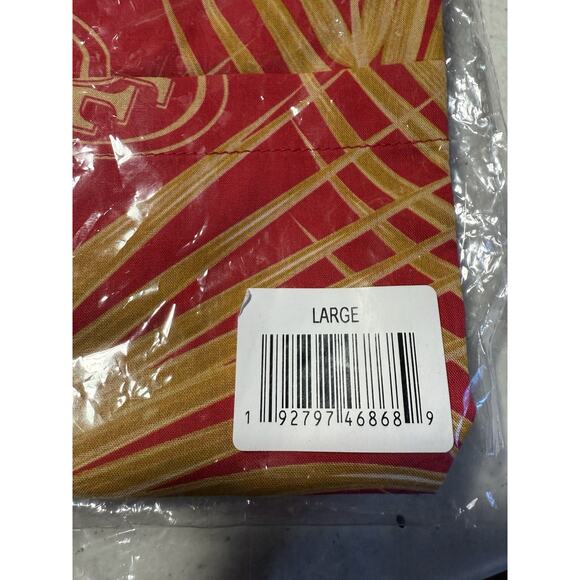 FOCO NFL Mens SF Team Logo Floral Aloha Tropical Button Up Shirt Hawaiian Large - Picture 4 of 15